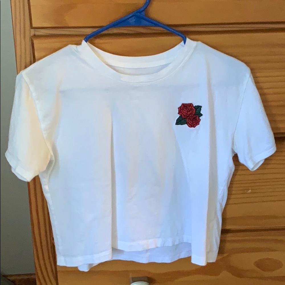 Hollister white crop top